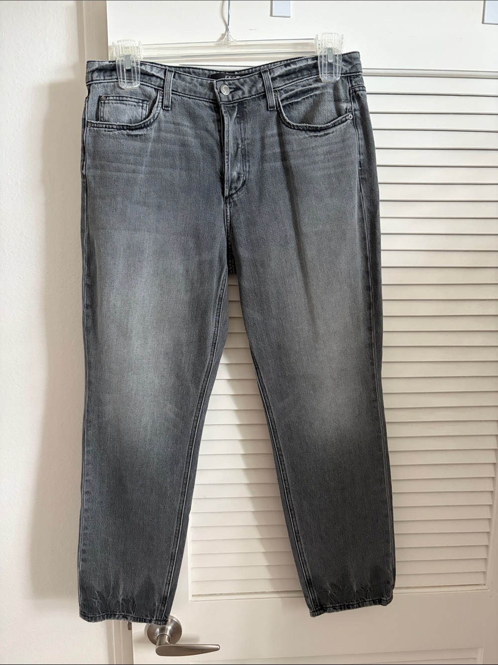 Joe's Jeans Gray Washed The Smith High Rise straight Ankle Jeans color Blake